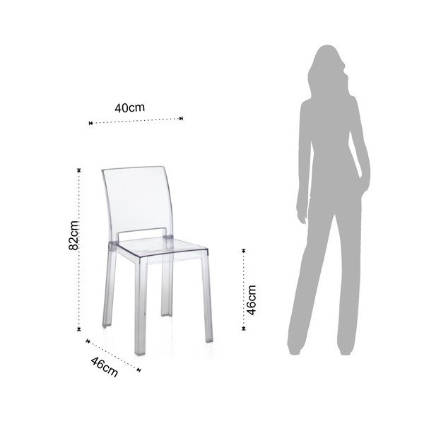 Set 2 scaune din plastic transparent adecvate pentru exterior Tomasucci Mia-image-1
