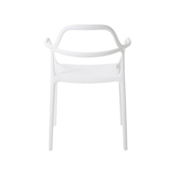 Scaune de dining albe cu cotiere/stivuibile 2 buc. din plastic Karlaby – Jotex-image-2