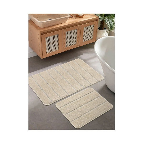Covorașe de baie crem 2 buc. 50x80 cm Yeni Cizgli – Foutastic-image-1