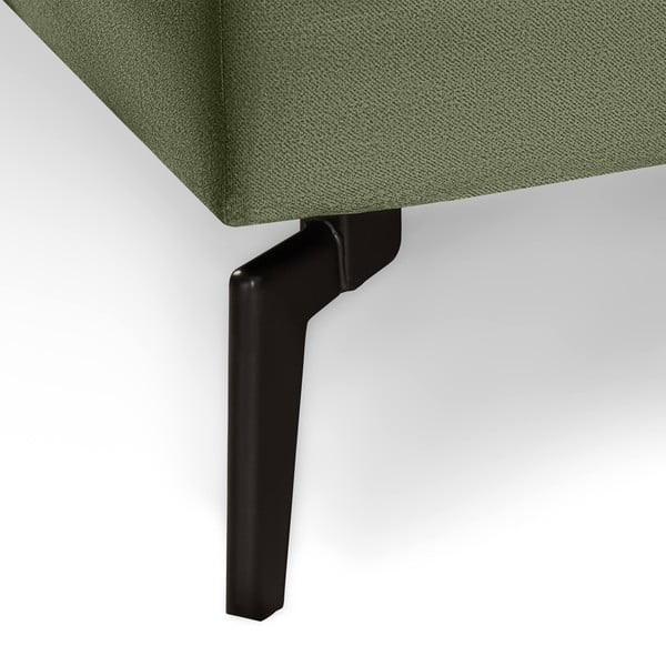 Colțar cu tapițerie din catifea cu șezlong pe partea dreaptă Bonami Selection Fira, verde-image-4