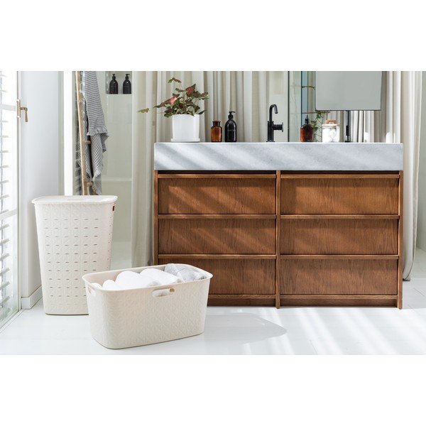 Coș de rufe crem din plastic 56 l Softex – Curver-image-1