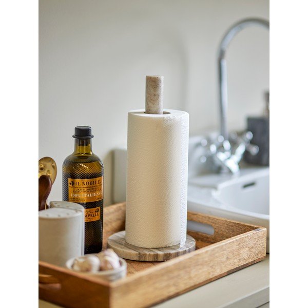 Suport orizontal pentru prosoape de bucătărie din hârtie în culoare naturală din marmură ø 15 cm Emy – Bloomingville-image-1