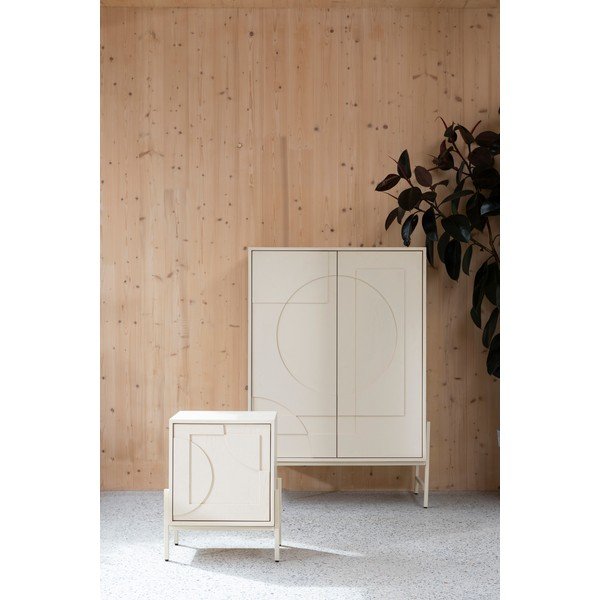 Dulap crem cu aspect de lemn de stejar 100x140x45 cm Faces – Zuiver-image-3