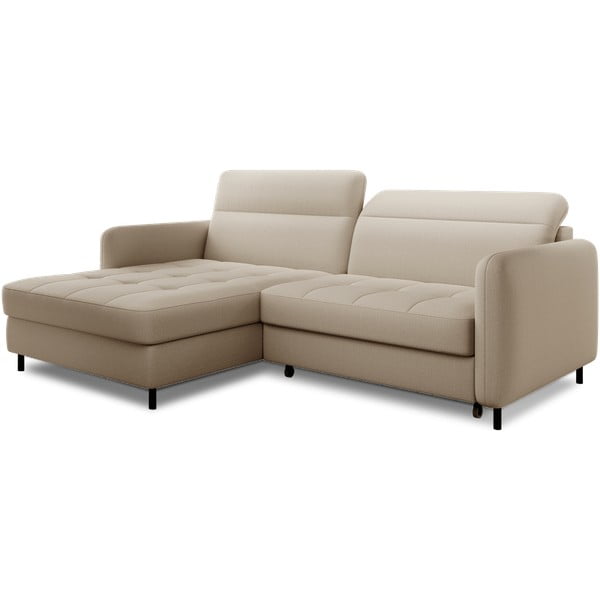 Colțar bej extensibil/cu spațiu de depozitare cu tapițerie din catifea (cu colț pe partea stângă/cu șezlong) Gomsi – ELTAP-image-2