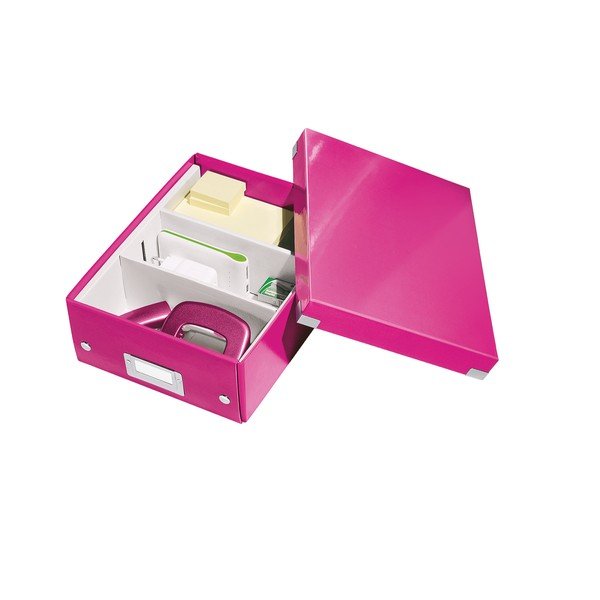 Cutie de depozitare din carton cu capac roz Click&Store - Leitz-image-4
