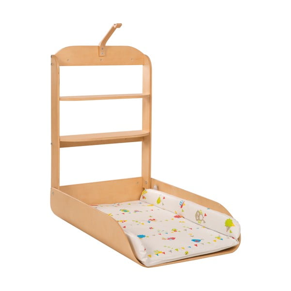 Masă de înfășat suspendată în culoare naturală cu aspect de lemn de fag Waldhochzeit – Roba