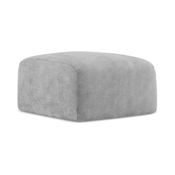 Taburet gri deschis cu tapițerie din chenille Leila – Makamii-image-3