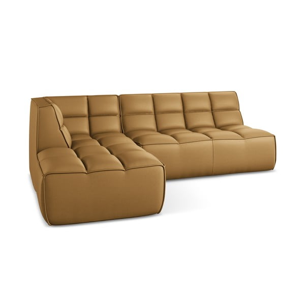 Colțar modular cu tapițerie din imitație de piele Kalai – Makamii-image-2