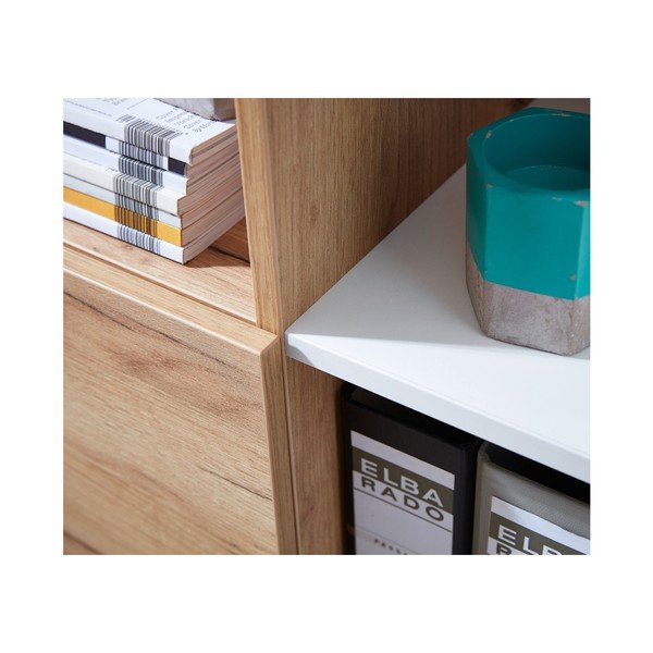 Bibliotecă albă cu aspect de stejar 85x120 cm Lioni - Germania-image-4