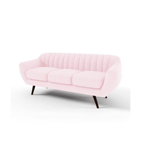 Canapea pentru 3 locuri Vivonia Kennet, roz pastel