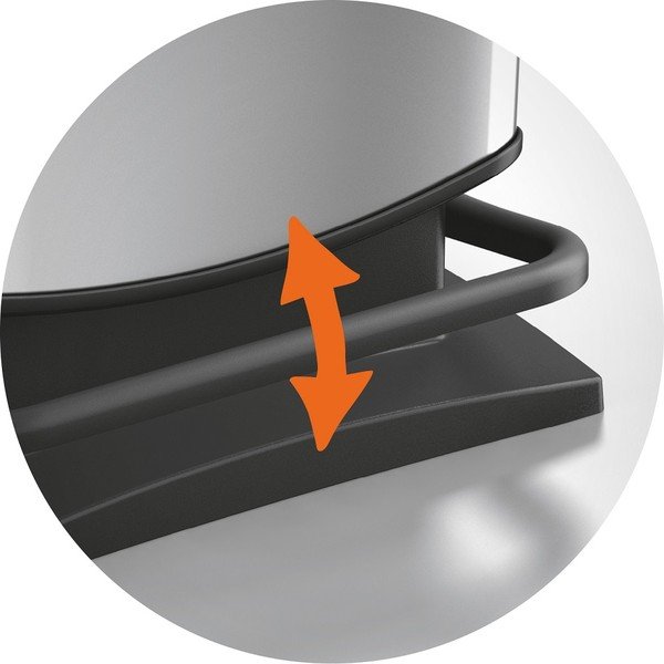 Coș de gunoi argintiu cu pedală din plastic 40 l Paso – Rotho-image-4