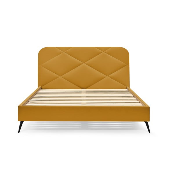 Pat matrimonial tapițat cu somieră 160x200 cm Prune – Bobochic Paris-image-3