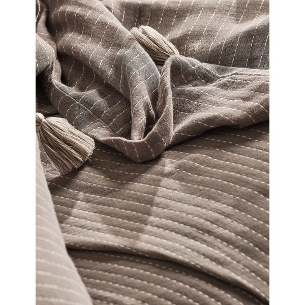 Set de cuvertură și fețe de pernă pentru pat dublu maro 220x240 cm Costa - Mijolnir-image-1