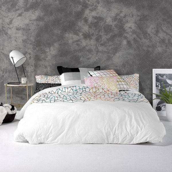 Husă din bumbac pentru pilotă Blanc Net, 200 x 200 cm-image-1