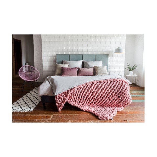 Husă de pilotă gri deschis din bumbac egiptean pentru pat dublu/extinsă 200x220 cm Perla – WeLoveBeds-image-4