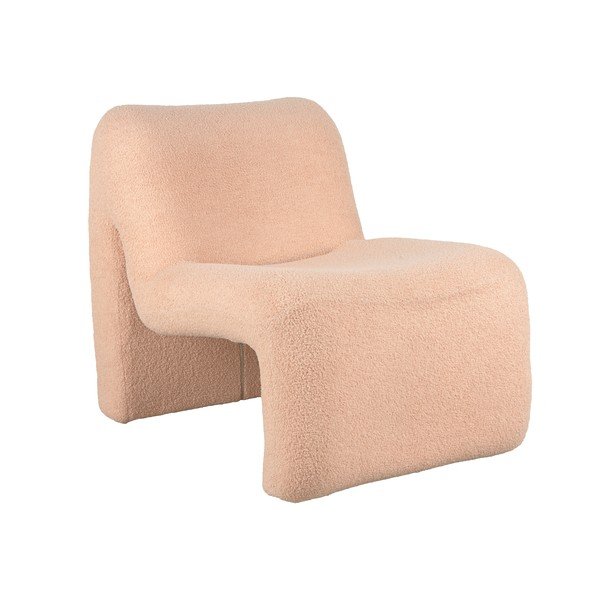 Fotoliu bej/maro deschis cu tapițerie din țesătură bouclé Fuerza – Leitmotiv