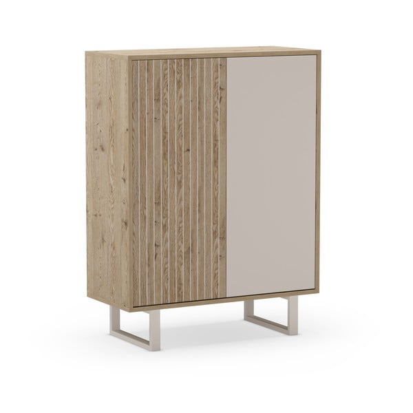 Dulap gri/în culoare naturală cu aspect de lemn de stejar 90x120 cm Millay – Marckeric-image-3