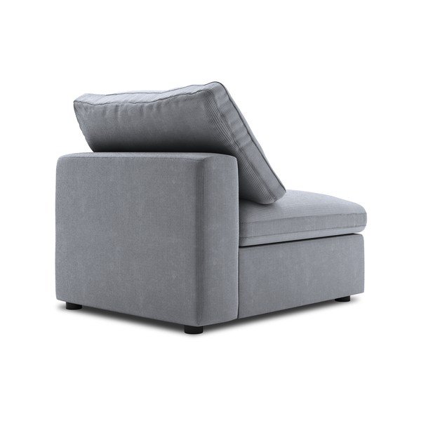 Modul cu tapițerie din catifea pentru canapea de mijloc Windsor & Co Sofas Galaxy, gri-image-3