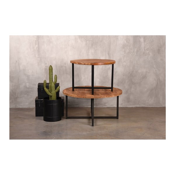 Măsuță de cafea cu blat din lemn de mango LABEL51 Dex, ø 60 cm, negru-image-2