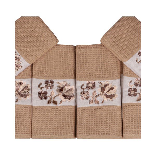 Set 6 prosoape din bumbac pur Simplicity, 45 x 70 cm, maro-image-3