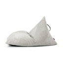 Fotoliu puf pentru copii crem cu tapițerie din catifea reiată Razzy – SLOWDOWN