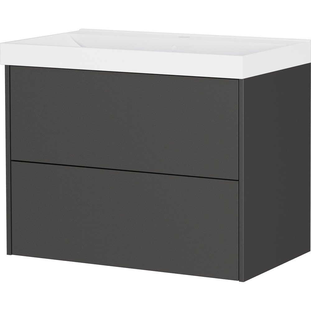 Dulap sub chiuvetă gri antracit suspendat cu aspect mat 81x65 cm Bodera – Germania