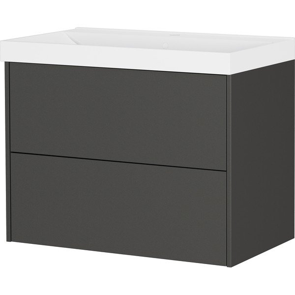 Dulap sub chiuvetă gri antracit suspendat cu aspect mat 81x65 cm Bodera – Germania