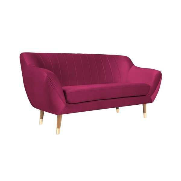Canapea cu tapițerie din catifea Mazzini Sofas Benito, roz, 158 cm-image-2