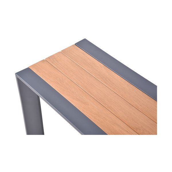 Bancă de grădină gri închis/maro din metal Silea – Garden Pleasure-image-3