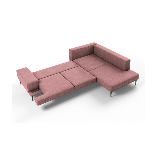 Canapea extensibilă cu șezlong dreapta Interieurs 86 Liege, roz-image-4