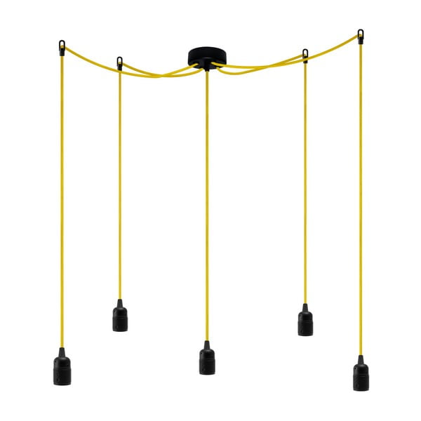 Lampă de tavan cu 5 cabluri Bulb Attack Uno, galben 