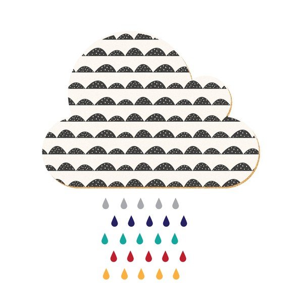 Avizier autoadeziv Dekornik White Cloud With Colorful Drops