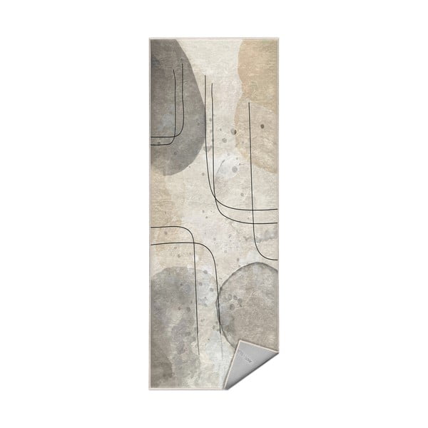Covor tip traversă gri/crem lavabil 80x200 cm Simple Lines – Mila Home
