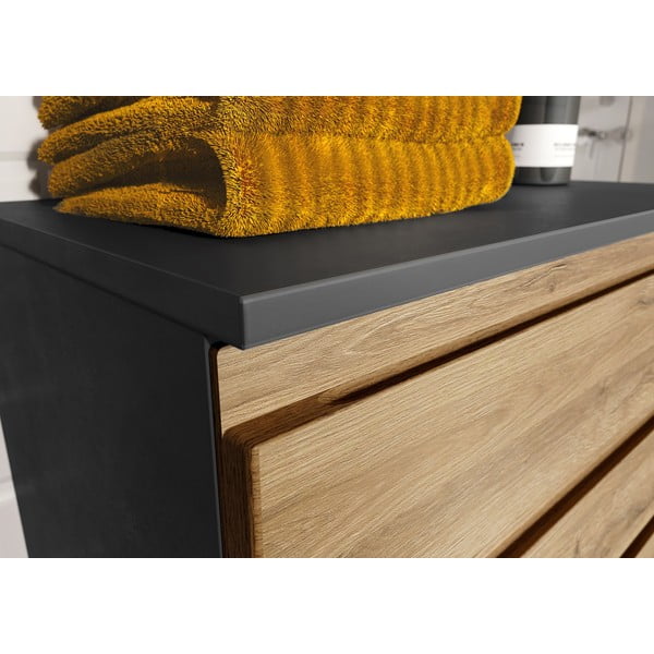 Dulap de baie gri închis cu aspect de stejar 60x97 cm Salinas - Germania-image-3