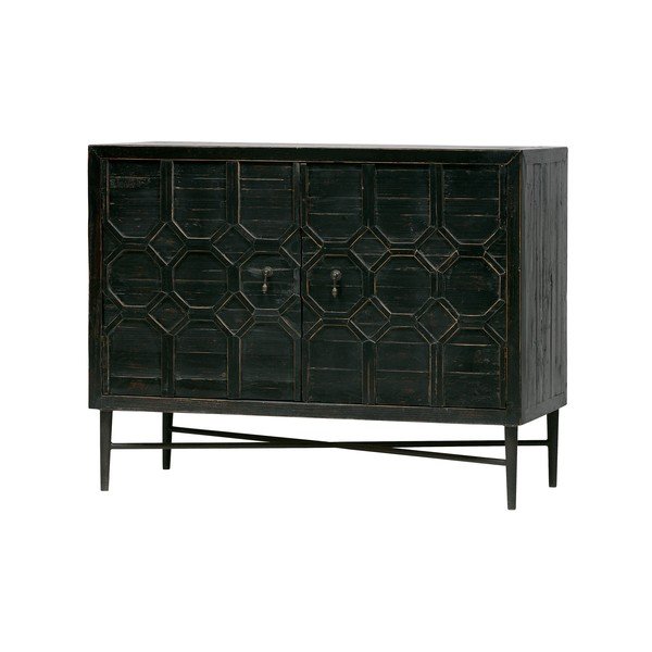 Comodă din lemn de pin BePureHome, negru-image-2