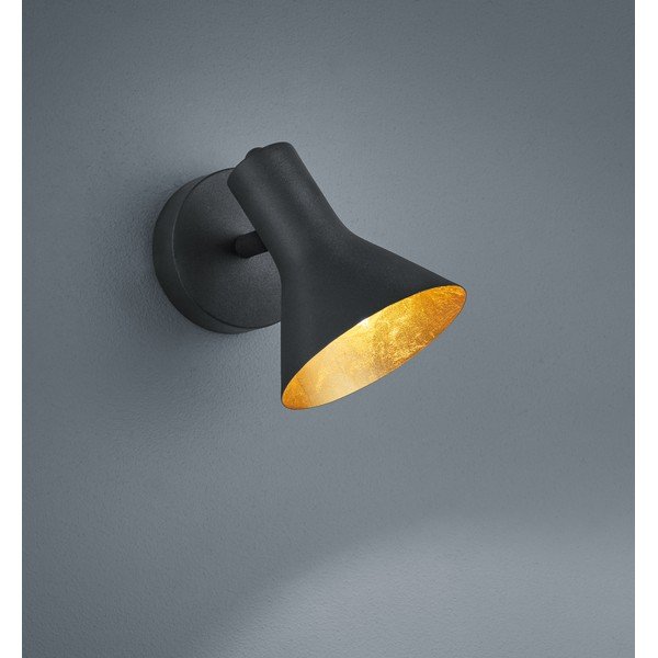 Aplică de perete neagră din metal ø 11 cm Nina – Reality-image-1