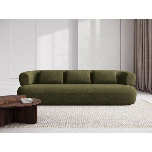 Canapea verde cu tapițerie din țesătură bouclé 200 cm Jenny – Micadoni -image-1