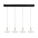 Lustră neagră-albă/aurie LED cu intensitate reglabilă cu abajur din sticlă Celeste – Trio