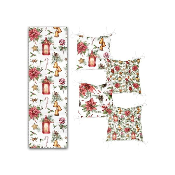 Set napron de masă și perne de scaun 5 buc. Lantern – Mila Home