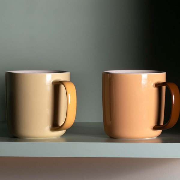 Cană portocalie new bone china 370 ml Mae – ONA-image-1