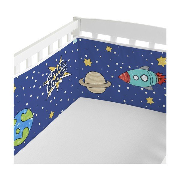 Protecție pentru pătuț din bumbac Mr. Fox Space Rocket, 210 x 40 cm-image-1