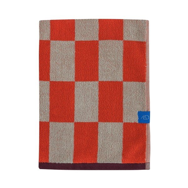 Prosop portocaliu/bej din bumbac organic din frotir 70x133 cm Retro – Mette Ditmer Denmark