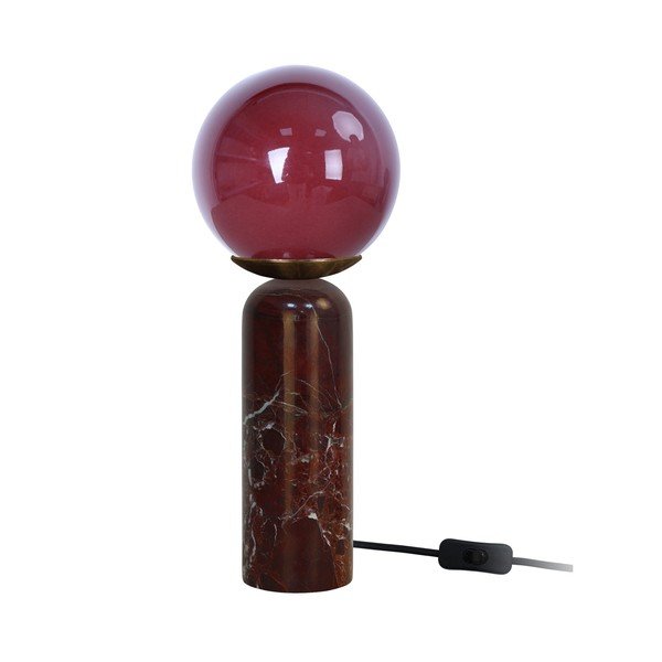 Veioză burgundy din marmură (înălțime 38 cm) Lazio Sphere – Leitmotiv