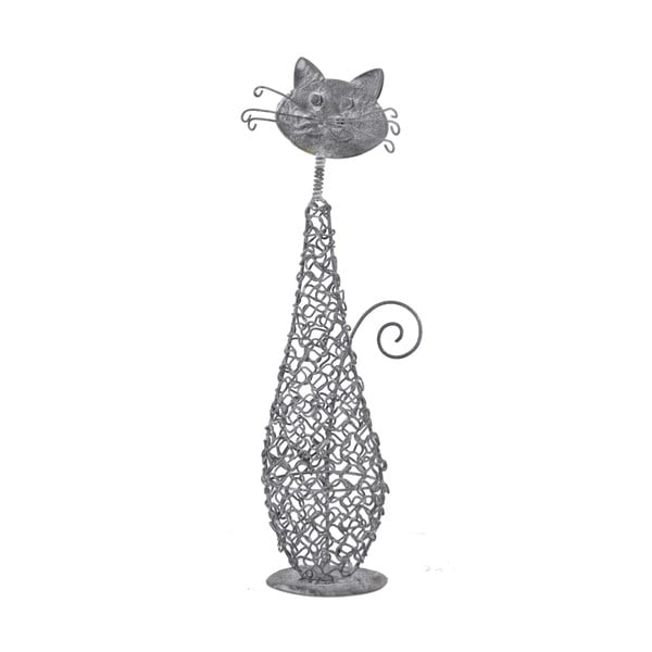 Decorațiune din sârmă în formă de pisică Ego Dekor, înălțime 26 cm, gri
