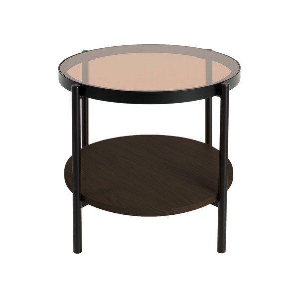 Măsuță auxiliară rotundă cu blat din sticlă ø 48 cm Hassel – Unique Furniture