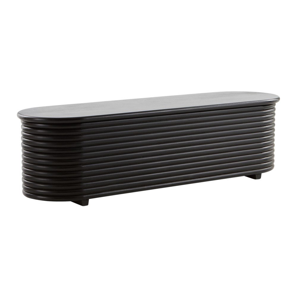 Cufăr negru din lemn de mango 150x42x42 cm Sjöbo – Jotex