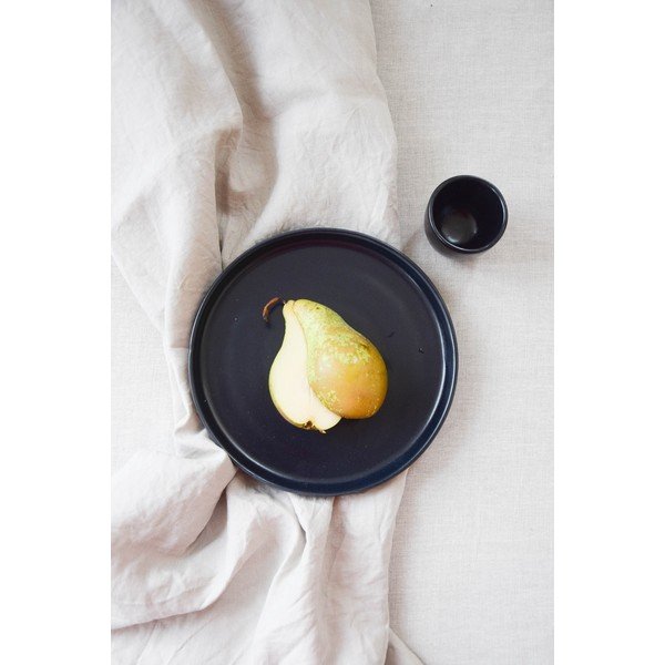 Farfurie mare din gresie ÅOOMI Luna, ø 27,5 cm, negru-image-3