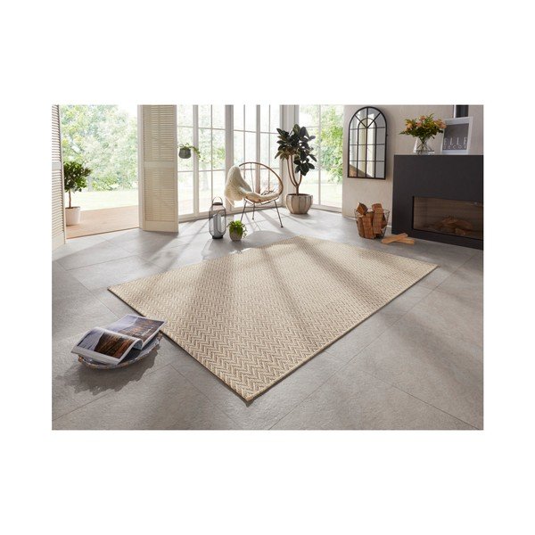Covor potrivit și pentru exterior Elle Decoration Brave Caen, 160 x 230 cm, crem-image-1