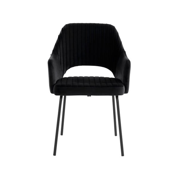 Scaune de dining negre 2 buc. din catifea Britney - Støraa-image-1