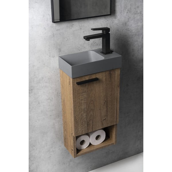 Chiuvetă mică pentru WC gri din beton 31x17 cm Piccolino – Sapho-image-4